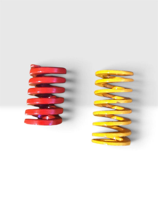 Logitech G Pro Spring Mod featuring two coiled metal springs in red and yellow, designed for brake pedal enhancement.