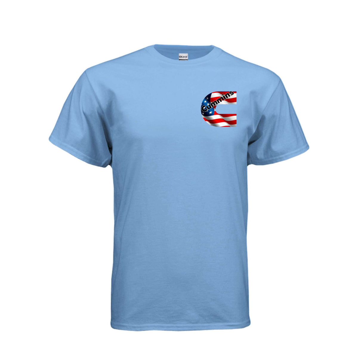 American Cummins flag t-shirt with moisture-wicking fabric
