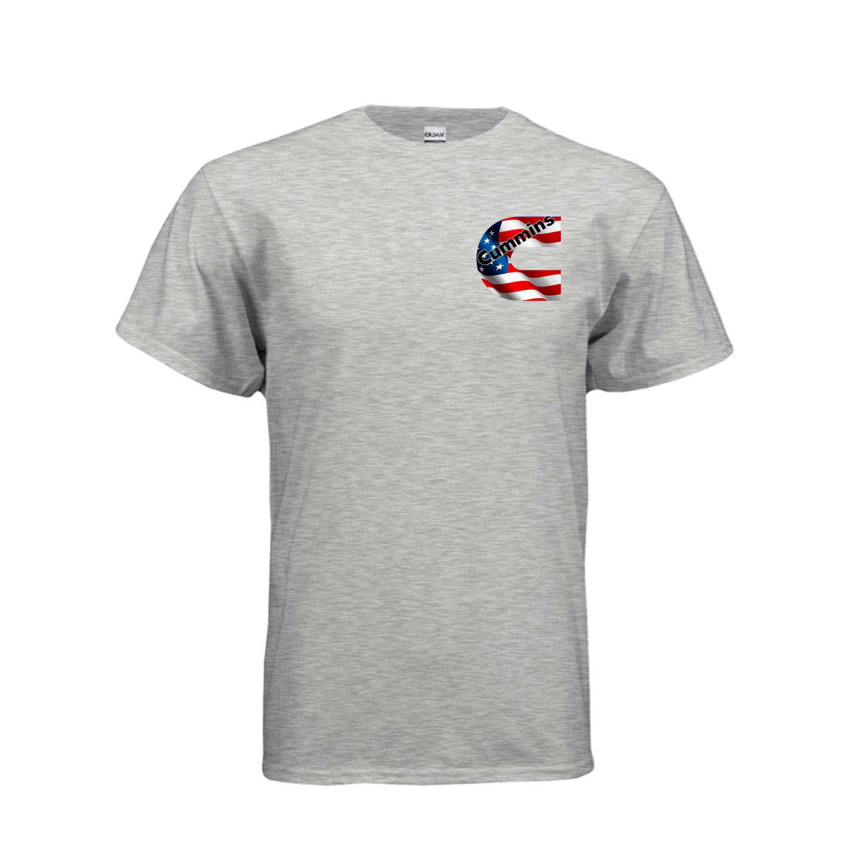 American Cummins flag t-shirt on premium DryBlend fabric