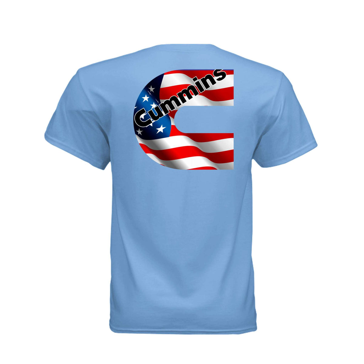 Gildan DryBlend American Cummins flag tee with moisture-wicking fabric