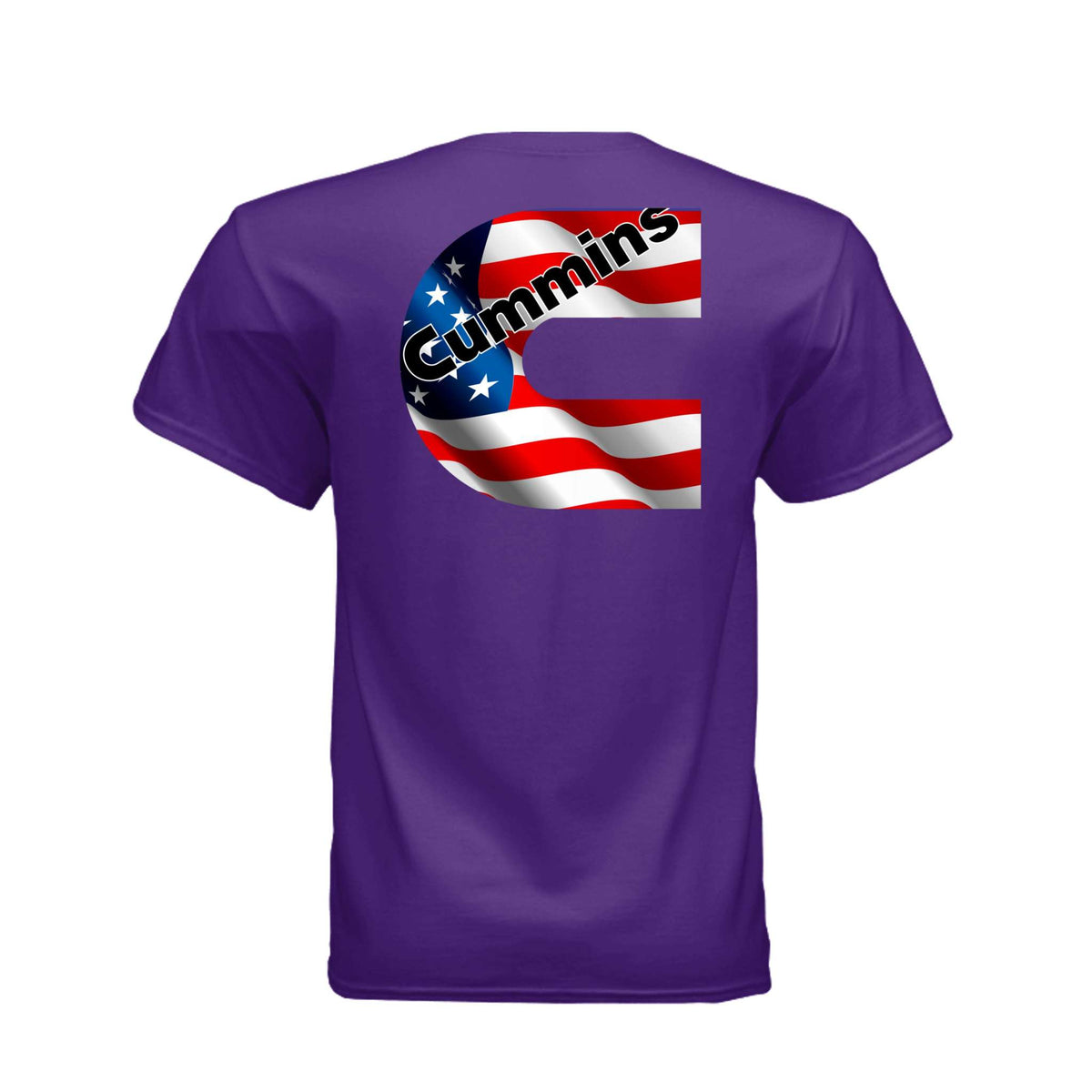 American Cummins flag on Gildan dryblend tee