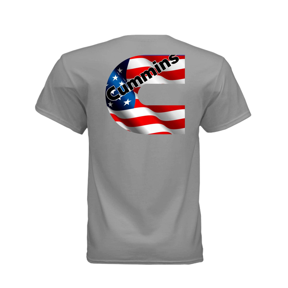 American Cummins flag on Gildan DryBlend tee shirt