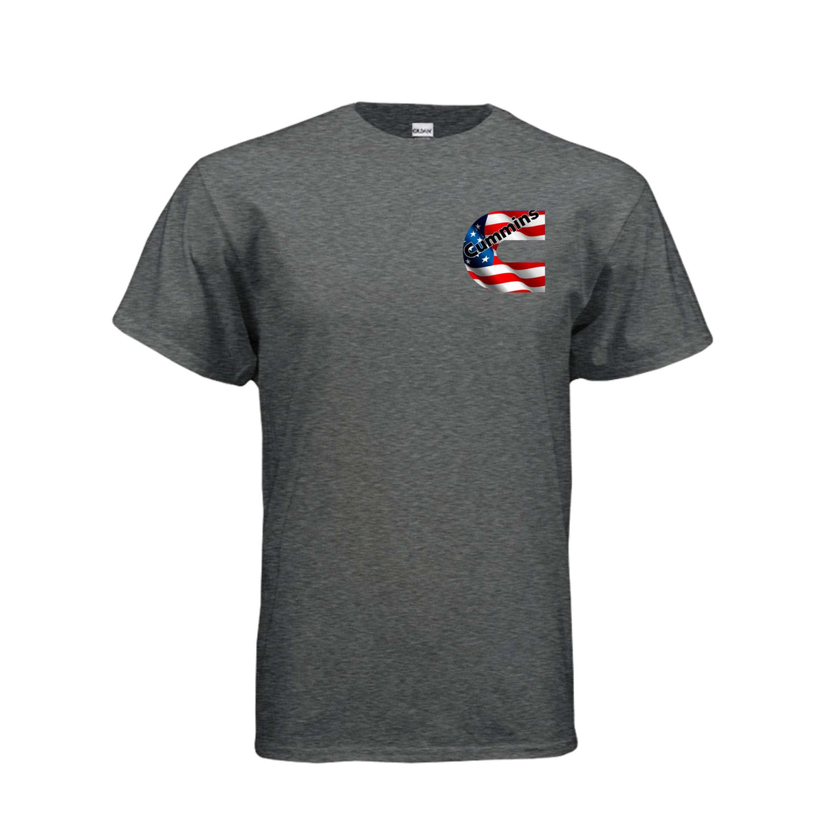 American Cummins flag tee with moisture-wicking fabric