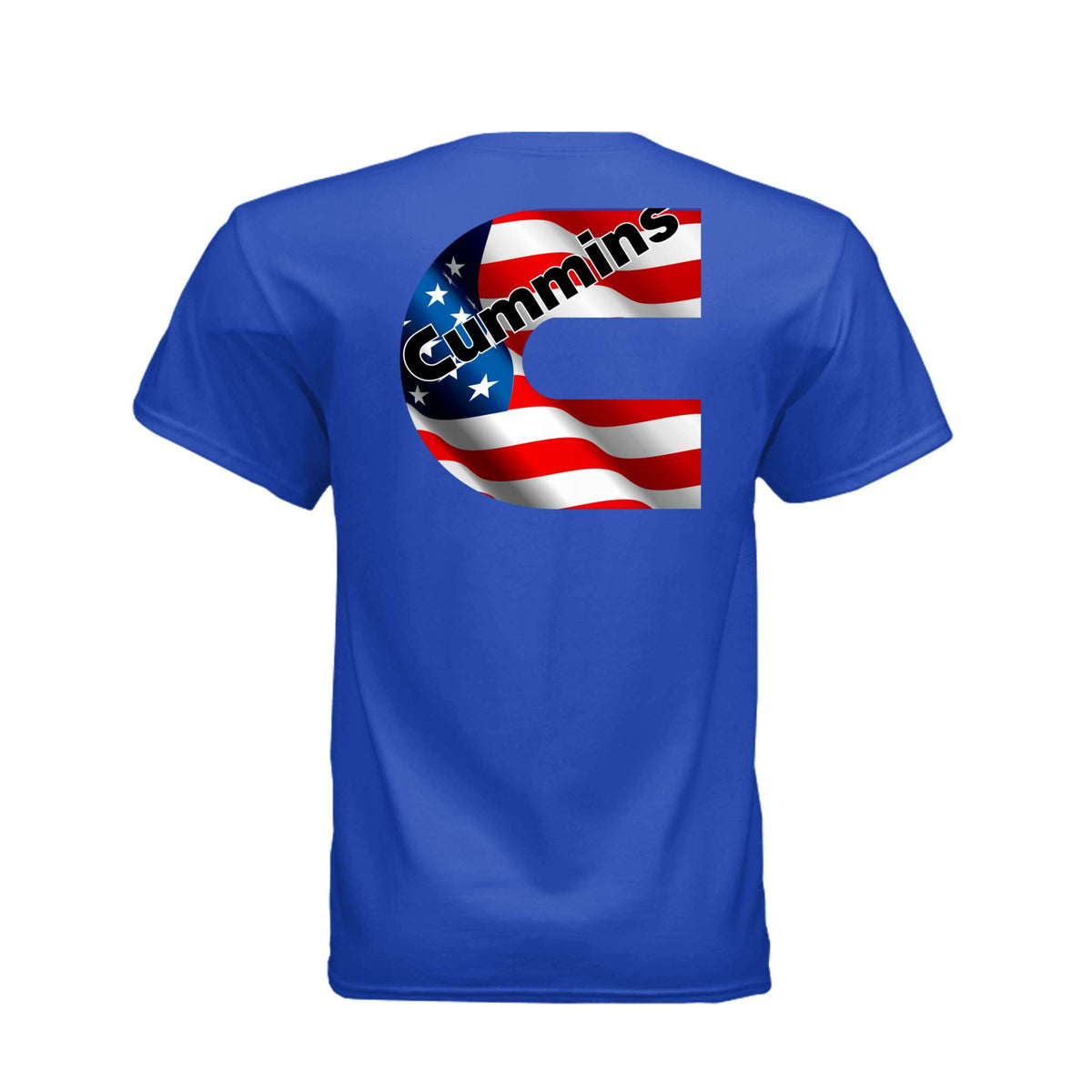 American Cummins flag t-shirt with moisture-wicking fabric and durable stitching
